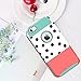 BENTOBEN Compatible with Polka Dot Dual Layer Slim Scratch Resistant Hybrid Hard PC Soft TPU Shockproof Bumper Protective Phone Cases Covers, Blue/Pink