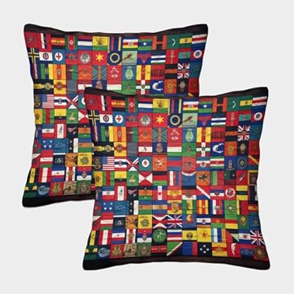 ELANXIAPR Nationalflagge Kissenbezug 2er Set Zierkissenbezug Dekokissen Mit Versteckter Reißverschluss Dekokissenbezug Dekorative Kunst Für Sofa Sessel Zuhause Schlafzimmer 50x50cm