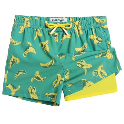 Image of maamgic Boys Swim Trunks with Compression Liner Toddler Stretch Swim Shorts