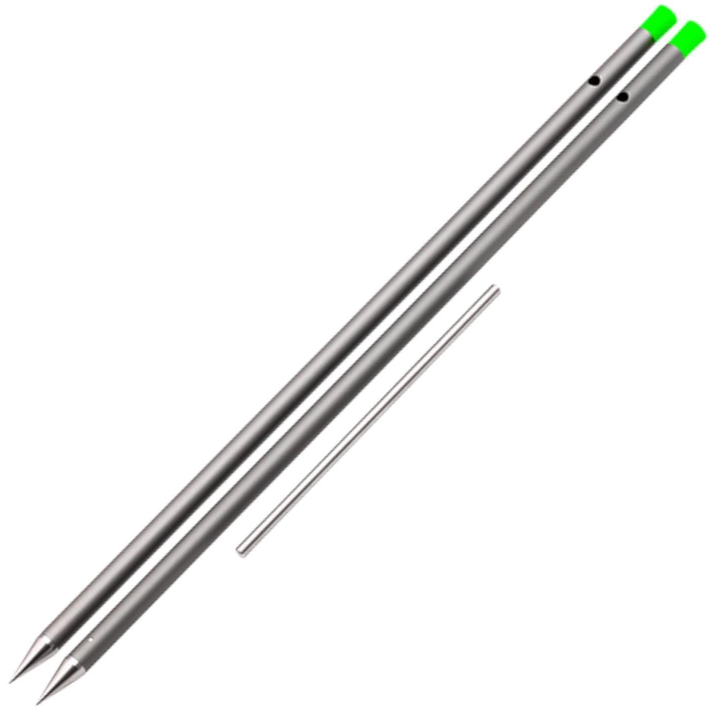 Korda Basix Distance Stick, 12ft Cord, Grey Anodised Aluminium, Stainless-steel Point & Visual Green End Caps, Includes T-bar, Perfect for Accurate Casting and Easy Setup in All Weather Conditions
