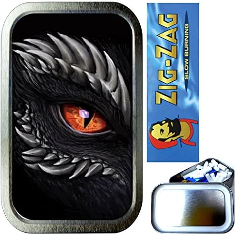 TEEZ Black Dragon Eye Smoking Set with Tobacco Tin Cover