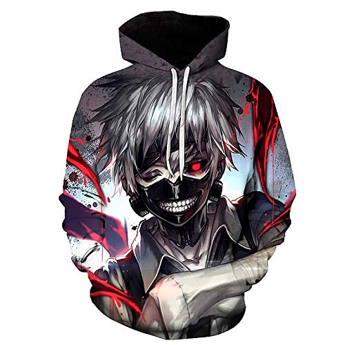 WANGYOYOT Anime Tokyo Ghoul 3D Felpe con Cappuccio...