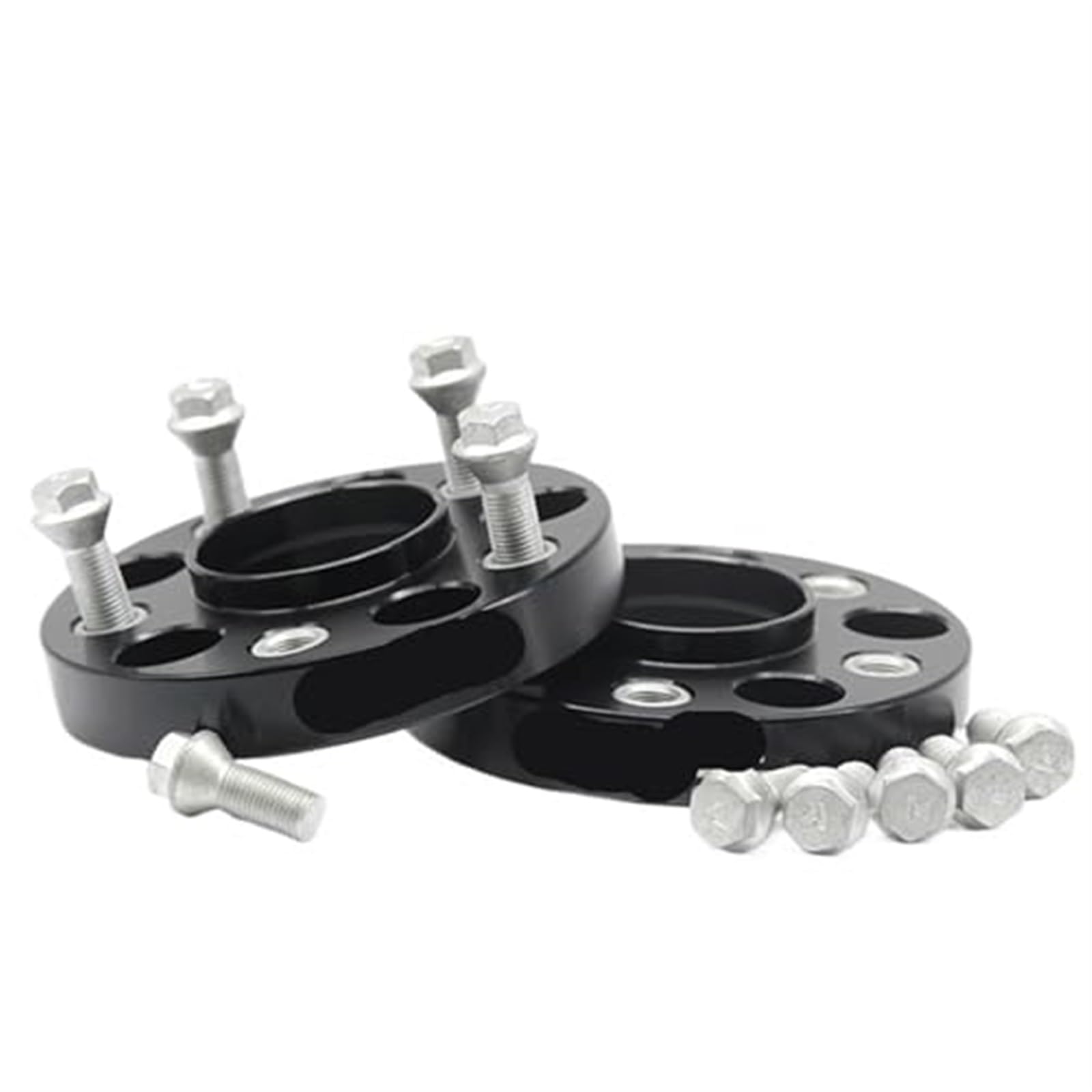 2 szt. Dystanse kół Adapte 25/30/35/40mm 5x112 66,6mm, dla, nowy samochód M15x12,5 Adapter dystansowy do kół samochodowych(BLACK 2PCS 25MM)