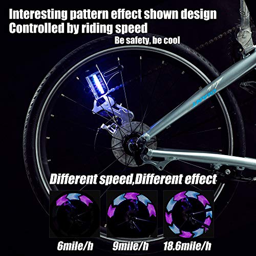 Image of DAWAY LED Bike Wheel Lights - A12 Waterproof Cool Bicycle Tire Light, Safety Spoke Lights for Kids Boys Girls Men Women, 30 Fun Bright Patterns, Auto & Manual Dual Switch, with Battery