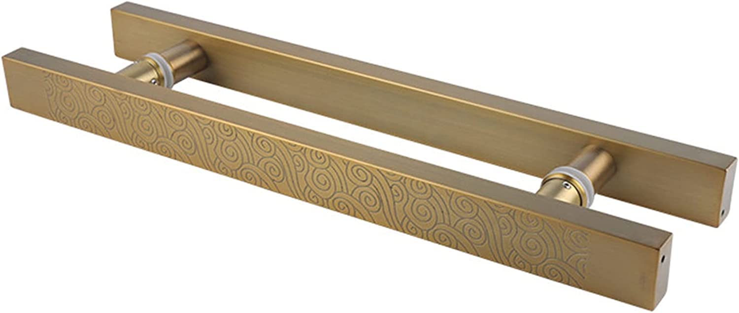 GYRAZXS Modern Steel Door Handle for Barn & Hotel Double Sided Pull Handle 60cm Length 40cm CtoC Durable Entrance Knobs for Stylish Home Décor