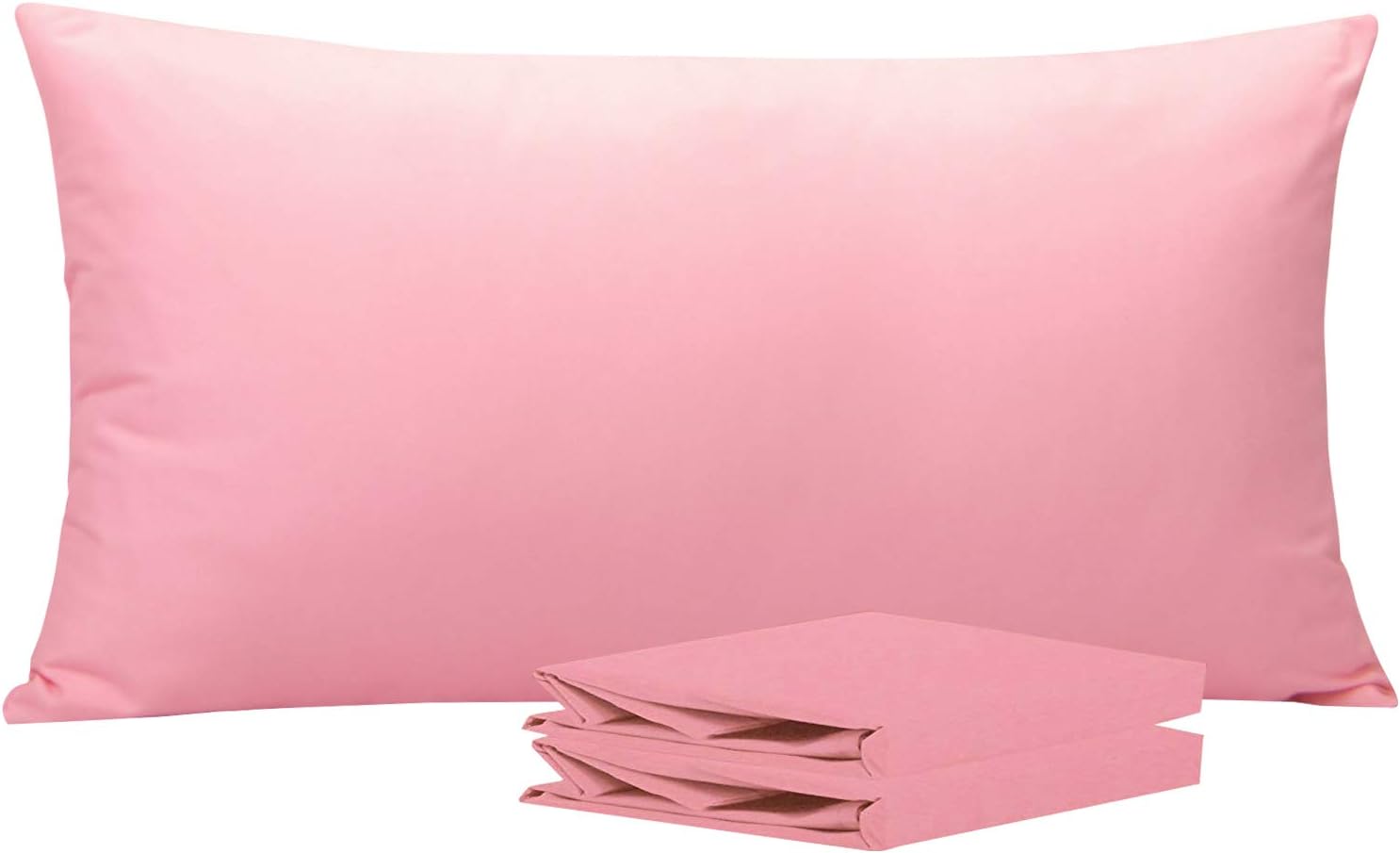 King Pillowcase Set - 2 Pack Brushed Microfiber 20x36 Pillowcases - Soft, Wrinkle-Free, Fade-Resistant, Stain-Resistant, Pink Pillowcases with Envelope Closure - 20x36 Inches, Pink