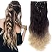 3-5 Days Delivery 7Pcs 16 Clips 24 Inch Wavy Curly Clip in on Double Weft Hair Extensions