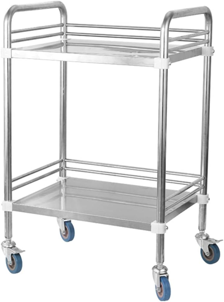 Medical Trolley Cart Dental Lab Cart Stainless Steel, 2/3 Layers Hospital Equipment Portable Trolley On Wheels - Lab Serving Trolley(3 Layer-66X44X86Cm)