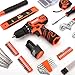 COMOWARE Home Tool Kit with 12V Cordless Power Drill, 169PCS Household Tool Set, Orange Storage Bag for DIY Home Repair & Maintenance