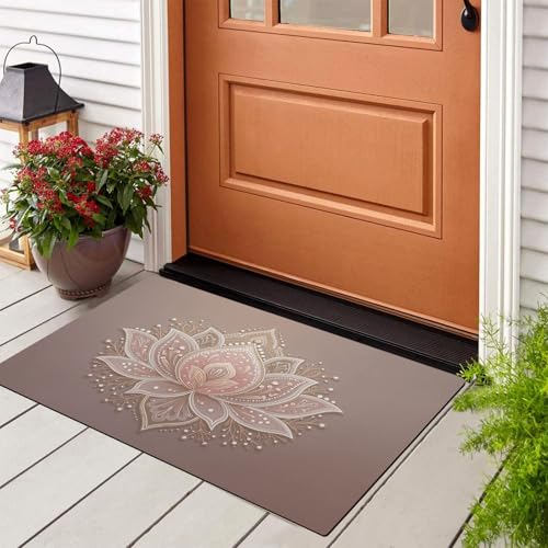 Mandala minimaliste tapis d'entrée antidérapant lavable en machine - 3