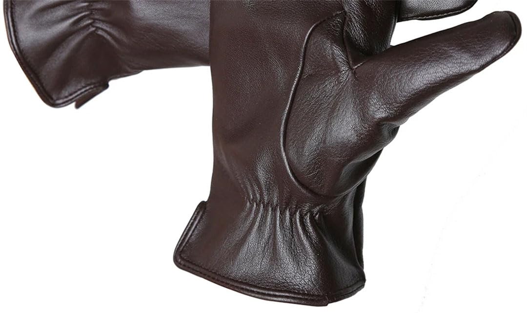 Damen Winter Lammfell Handschuhe Motorrad Fahren Lederhandschuhe Outdoor Einfache Lederhandschuhe Schwarz 9.5
