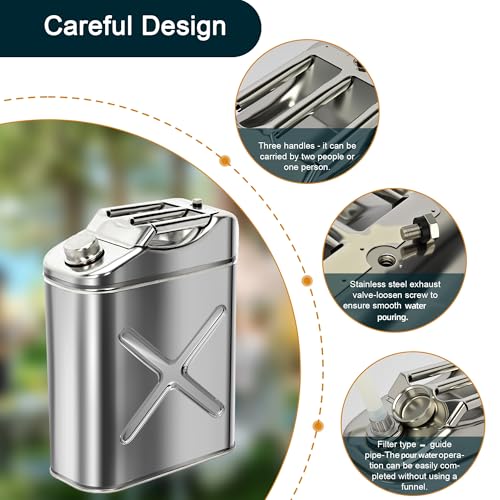 Contenedor de Agua de Acero Inoxidable de 5 Galones para Camping, a Prueba de Fugas miniatura 3