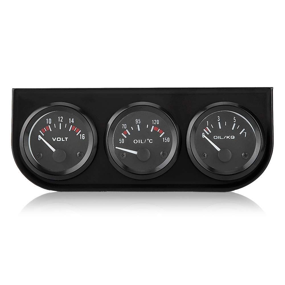 KSTE 3 EN 1 Triple Gauge Medidor de Presión de Aceite de Temperatura del Agua del Kit del Voltímetro del Tacómetro