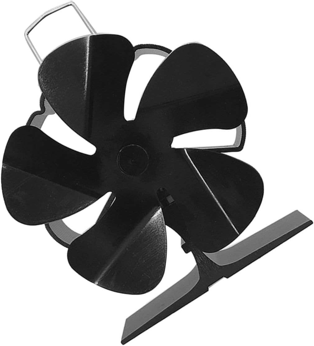 Heat Powered Stove Fan 5-blade Mini Silent Metal Fireplace Fan for Home Use Efficient Warm Air Circulation
