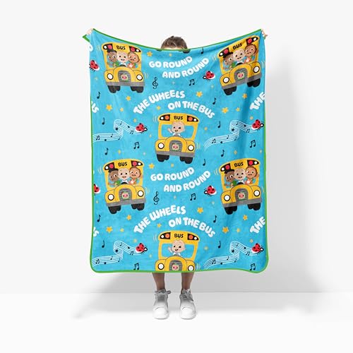 Jay Franco Kids Plush Throw Blanket Soft & Cozy Fleece Throw for Bedroom & Couch Dcor Official Licensed Product Blue - Cocomelon 40x50 - Travel Blanket