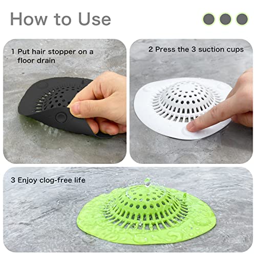 Tapón recolector de cabello para drenaje de ducha, 3 unidades miniatura 6