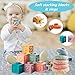 ELLECK Baby Toys 6-12 Months, Montessori Toys for Toddlers 1-3 Year Old, Busy Cube Teether Infants Bath 6 in 1 Stacking Blocks Rings, Suction Cup Spinner, Shape Bin Sensory (0035)
