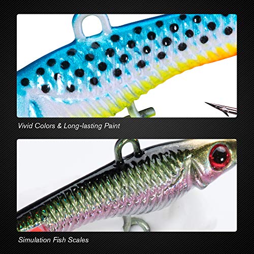 Goture ice Fishing jigs Walleye ice Fishing Lures Crappie kit Glow Dark Saltwater for Saltwater and Freshwater Fishing baits and Lures for bass