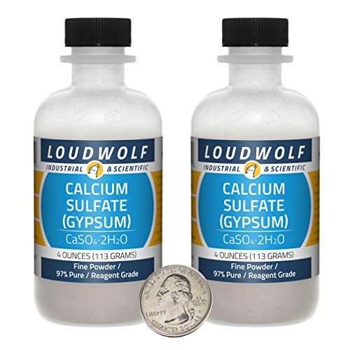 Gypsum / 8 Ounces / 2 Bottles / 97% Pure Reagent Grade/Fine Powder