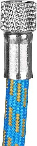 HUBEST 6ft Braided Airbrush Air Hose with 1/8 Inch to 1/4 Inch Adapter - Nylon Braided Air Line Compatible with Iwata, Master, Devilbiss Airbrush Compressors - Kink-Free Standard Fitting
