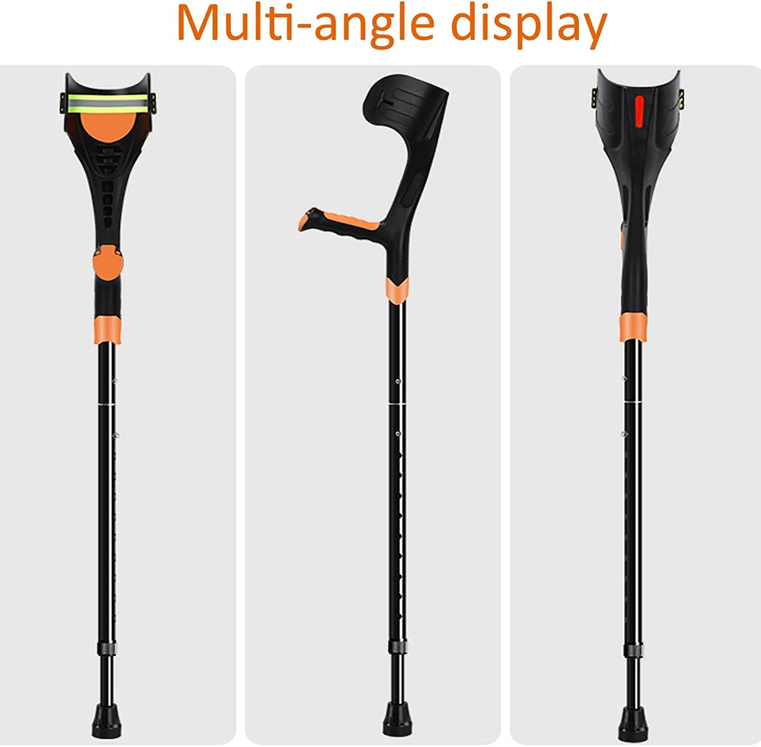 LIOONS Muletas Codo Muletas Plegables 4 Colores Muletas Ajustables con Reflector para Niños, Bastones Adolescentes Muletas Antebrazo
