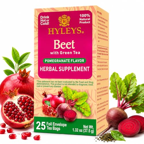 Hyleys Beet & Green Tea with Natural Pomegranate Flavor -