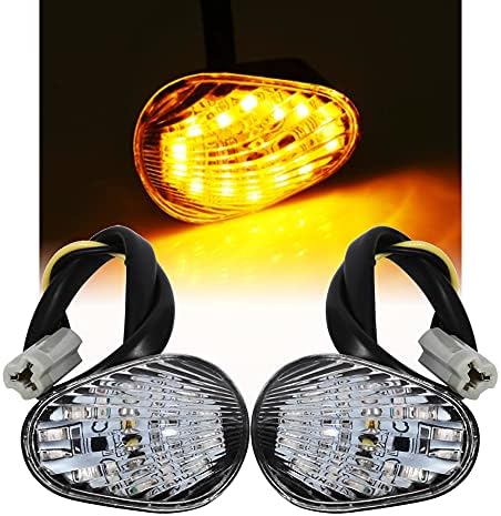 Waterproof Motorcycle Lights Motorcycle LED Turn Signals - 21 SMD Amber Blinker &amp; White DRL Lights, 2-Pack Motorcycle LED Lights