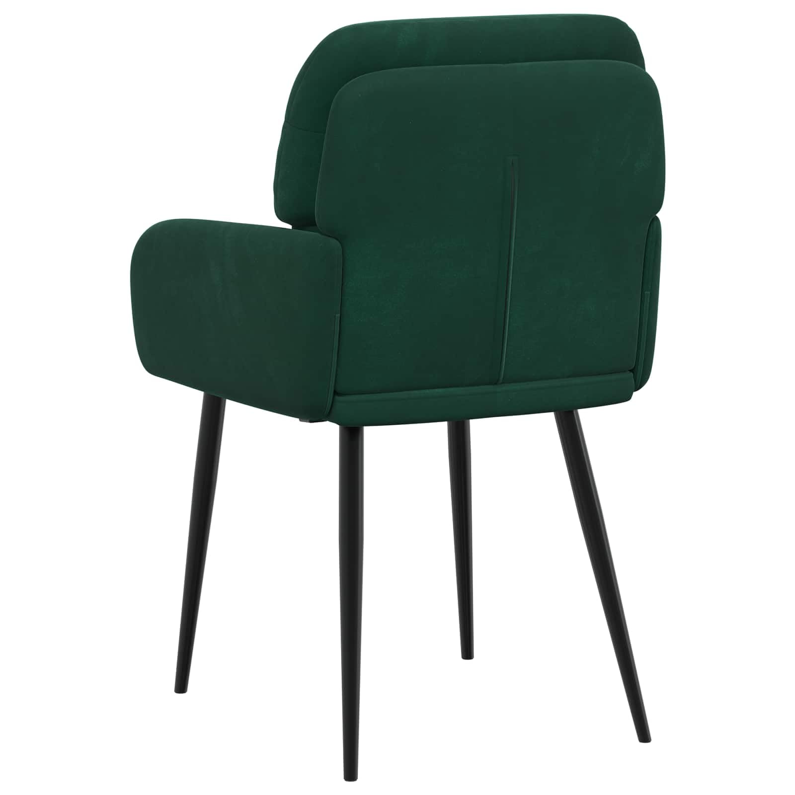 Krzesło do jadalni, zestaw 6 sztuk, aksamitne, ciemnozielone z podłokietnikami, ergonomicznie wyściełane, nowoczesne wzornictwo, stabilna metalowa rama, wygodne siedzisko, idealne do jadalni