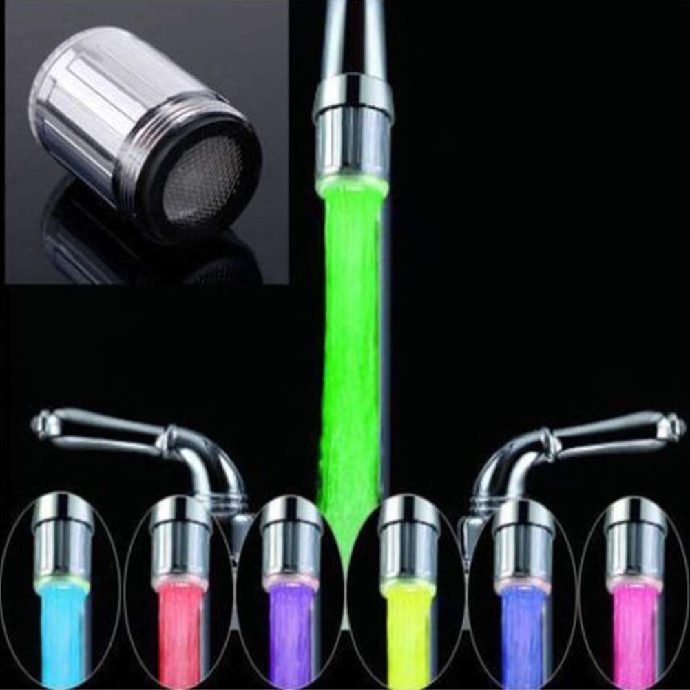 Hihey LED ışıklı musluk, mikro şekilli otomatik renkler, musluk başlığı, banyo, mutfak, LED mutfak armatürü, duş armatürü