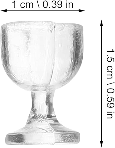 Miniatura 2 de LOGOFUN Copas de vino en miniatura para casa de muñecas, vasos de bebida a escala 1:12, copas de fondo redondo, accesorios de cocina, decoraciones