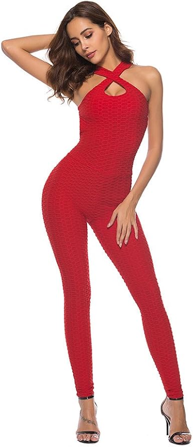 Red tight jumpsuits Clearance