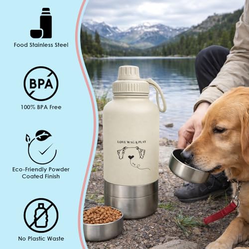 Bouteille d'eau pour chien pour la randonnée gourde de voyage portable et étanche