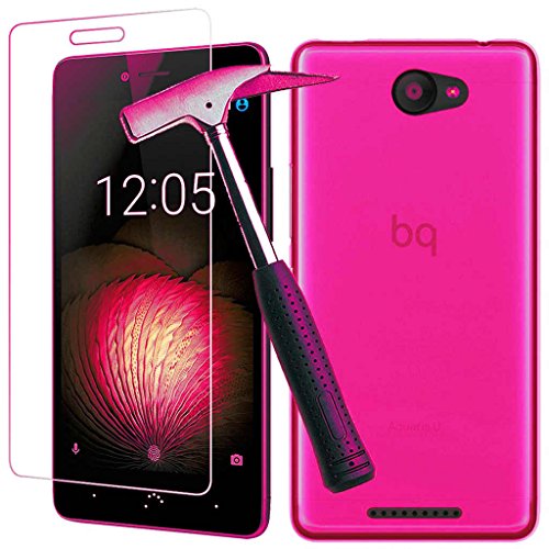 Todobarato24h Funda TPU Lisa Compatible con BQ Aquaris U/U Lite Rosa + Protector de Cristal Templado