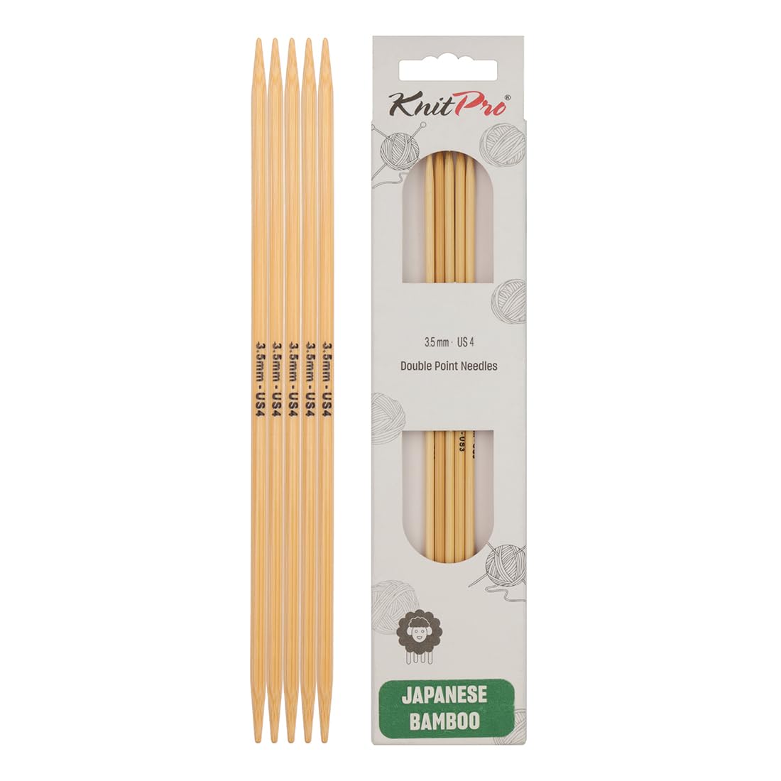 KnitPro Bamboo Double Pointed Needles 8" (20cm) | 3.50mm
