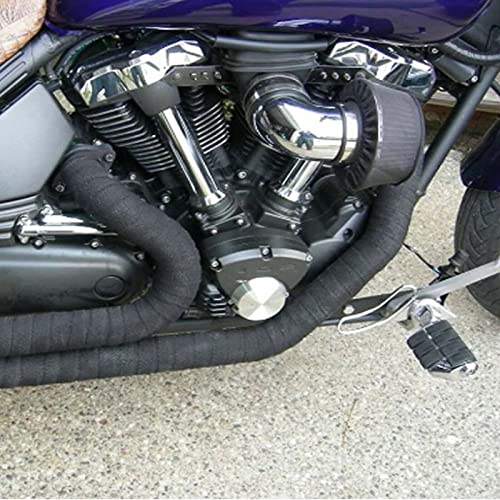 Bstflex 2 Inch By 16.5 Feet Exhaust Manifold Heat Wrap Thermal Wrap Tape And Stainless Ties Kit, Black #TOP4