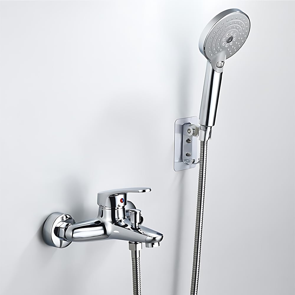 Grifo Bañera y Ducha, HOVCEH Grifo Ducha de Tamaño Ajustable 13,5-17,5 cm, Monomando Duchas de Aleación de Zinc para Duchas y Bañera