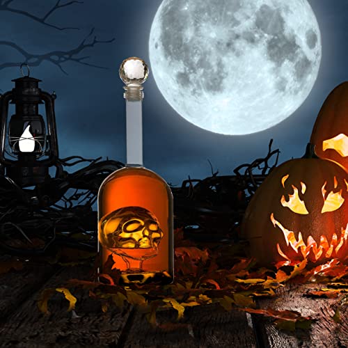 Skull Decanter In Bottler Skull Head By The Wine Savant 750Ml, Skull Bottle Skull Face Enlarges With Whiskey, Tequila, Bourbon Scotch Or Rum - Great Gift For Any Bar! #TOP1
