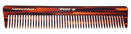 # 15 Peine de dientes anchos hecho a mano Tortuga Habana Acetato Grueso Rizado Desenredar Aseo Peluquería Peluquería Peluquería Mojado Seco Bolsillo