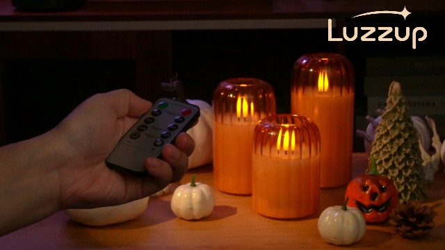 VIEWELLD Glass Flameless Candles With Remote And Timer, Battery Operated Candles - View #2
