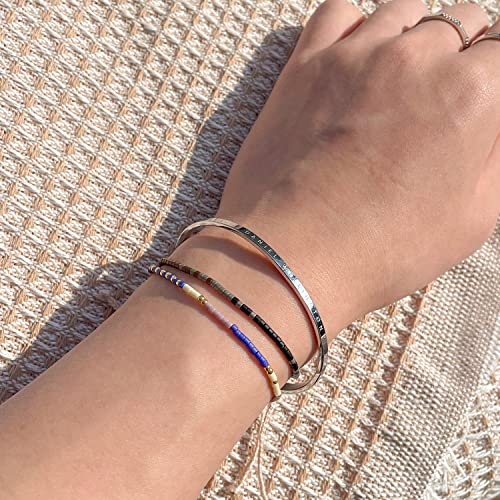 Image of KELITCH Miyuki Friendship Bracelet Boho Seed Beads Women Thin Strand Bracelets Adjustable
