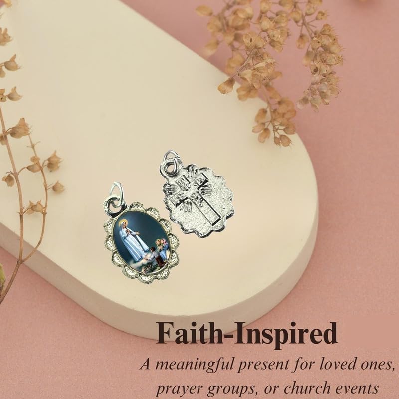 Catholica Shop Religious Wear Silver Tone Small Pendant - Devotional Medals with Assorted Images of Saints, Mary and Jesus. Favors, Keepsake, for Prayer, Faith & Daily Reflection, Pack of 6 - Image 6