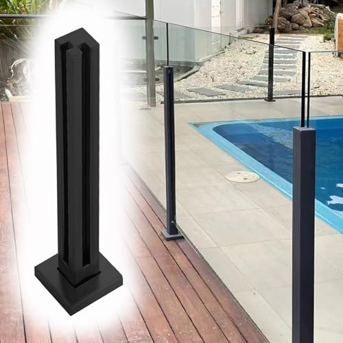 Garde-corps en verre noir 75 cm avec support de fixation sécurisé - 2
