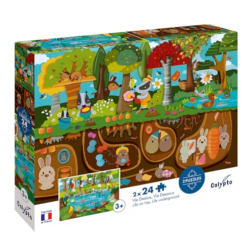Puzzle éducatif 24 pièces x 2 : Vie Dessus et Vie Dessous pour enfants Neuf - vue 2