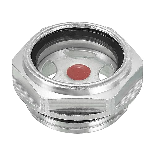 PATIKIL Air Compressor Oil Sight Glass, 1 Pack G 1" Male Thread Aluminum Alloy Oil Liquid Level Gauge Air Compressor Parts with O-Ring