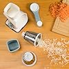 KEOUKE Rotary Cheese Grater Hand Crank White - Shredder Slicer Grinder 3 Stainless Steel Blades, Stable Suction, Labor-Saving Handle, Safe Kitchen Tool for Cheese, Vegetable, Nuts, Chocolate #1