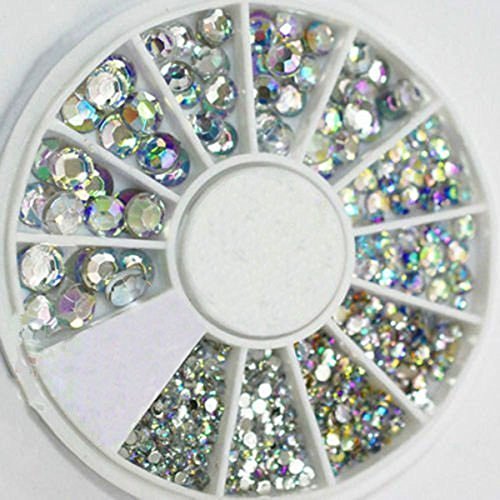 Adecco LLC Great Mixed DIY Size Glitter Rhinestones Charm 3D Nail art Decor Accessories (common)