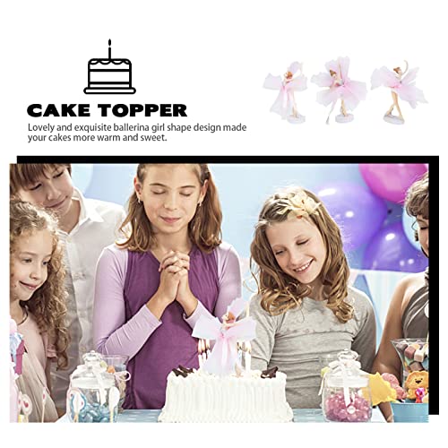 Vaguelly 3 Pcs Figuras Decorações de Bolo Balé de Bolo de Bolo da Dança Topper de Cupcake 6 Polegada