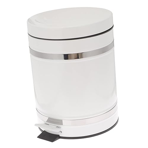 Bote de basura con pedales, contenedor de adorno de metal, botes de basura para oficina, papelera sin contacto, papelera para pisar, papelera de