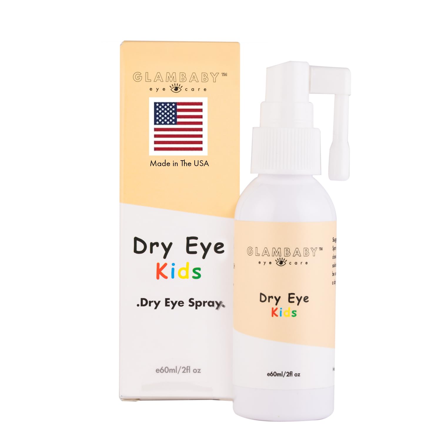 GlamBaby Dry Eye Spray for Kids of All Ages Gentle Soothing Hypochlorous Spray 60ml Relief Eye Drops for