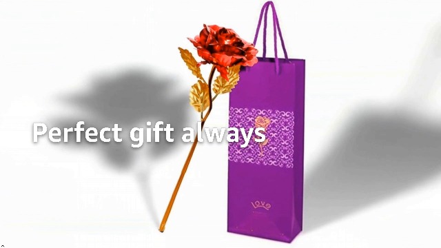 Buy XANTHIC Artificial Red Rose Flower with Golden Stem and Carry